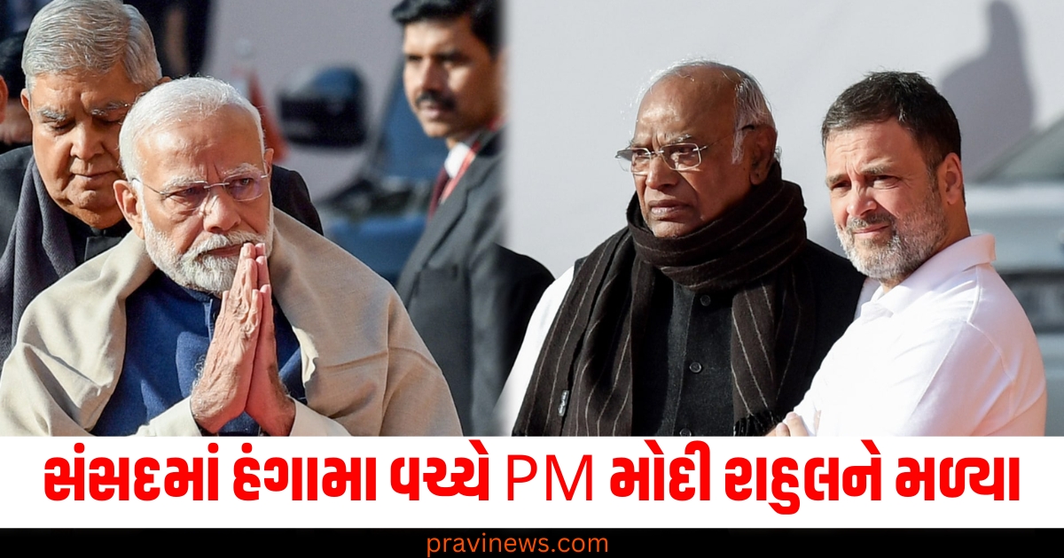 સંસદમાં હંગામા વચ્ચે PM મોદી રાહુલને મળ્યા, જાણો શું હતો મામલો? https://www.pravinews.com/world-news-in-gujarati/pm-modi-and-amit-shah-meets-with-rahul-gandhi-and-mallikarjub-kharge-72595