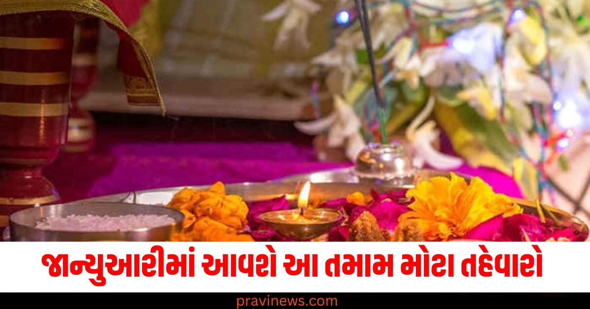 January 2025, Vrat Tyohar List, વિનાયક ચતુર્થી, (Vinayak Chaturthi), રામ લલા દિવસ, (Ram Lalla Day), જાન્યુઆરી 2025 તહેવારો, (January 2025 Festivals), મોટા તહેવારો, (Major Festivals),