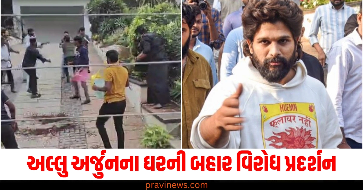 Allu Arjun (અલ્લુ અર્જુન), Protest (પ્રતિશ્વદર્શન), House (ઘર), Arrests (અટકાયત),