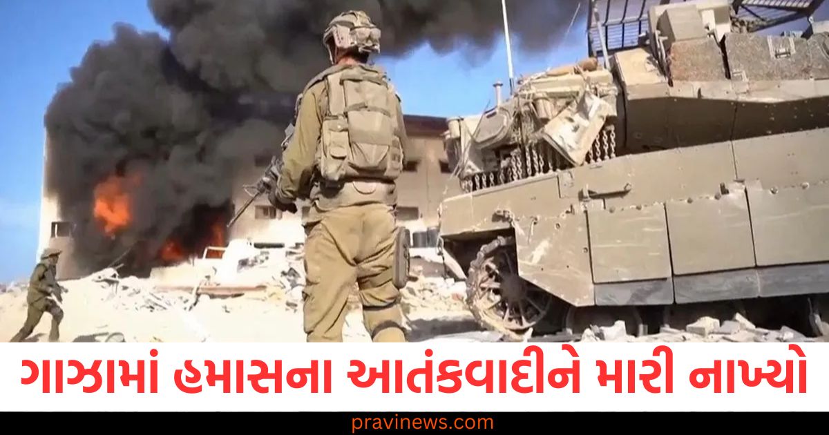 ઈઝરાયેલે (Israel), બદલો લીધો (Took revenge), ગાઝામાં (In Gaza), હમાસના આતંકવાદી (Hamas militants), મારી નાખ્યો (Killed),