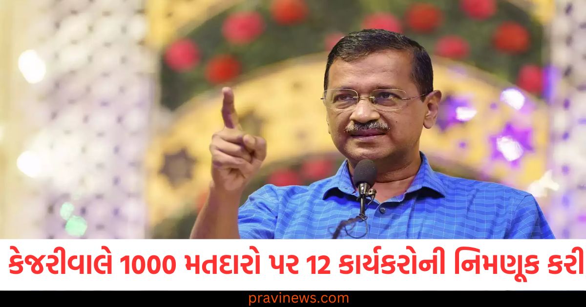 કેજરીવાલ, (Kejriwal), 1000 મતદારો, (1000 voters), 12 કાર્યકરો, (12 workers), નીમણૂક, (Appointment),